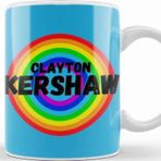 Baskı Dükkanı Clayton Kershaw Carton Art Baseball Lovers Gifts Vintage Retro Rainbow Kupa