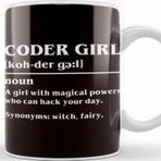 Baskı Dükkanı Coder Girl Definition Coding Programmer Developer Software Kupa
