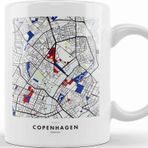 Baskı Dükkanı Copenhagen Denmark Map x Piet Mondrian Kupa Bardak