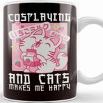 Baskı Dükkanı Cosplaying Cats Make Happy Japanese Anime Manga Kupa