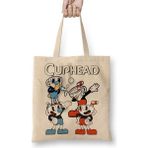 Baskı Dükkanı Cuphead Three Bez Çanta