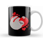 Baskı Dükkanı Cute & Adorable Valentines Day Sloth Hugging Heart Kupa Bardak
