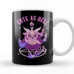 Baskı Dükkanı Cute As Hell Anime Kawaii Baphomet Pastel Goth Pun Kupa