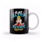 Baskı Dükkanı Cute Eat Sleep Anime Repeat Funny Anime Obsessed Kupa