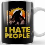 Baskı Dükkanı Cute & Funny I Hate People Bigfoot Pun Nature Kupa Bardak