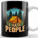 Baskı Dükkanı Cute & Funny I Hate People Camping Tent Camper Pun Kupa Bardak