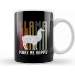 Baskı Dükkanı Cute Funny Llama Make Me Happy Retro Llamas Kupa