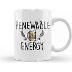 Baskı Dükkanı Cute Funny Renewable Energy Beer Drinking Pun Kupa