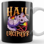 Baskı Dükkanı Cute Funny Satanic Hail Lucipurr Rainbow Kitty Kupa