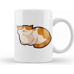 Baskı Dükkanı Cute Ginger Cat Orange White Fat Tabby Kedi Kupa