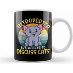 Baskı Dükkanı Cute Introverted But Willing to Discuss Cats Shy Kupa Bardak