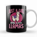 Baskı Dükkanı Cute Just A Girl Who Loves Llamas Cute Fluffy Lama Kupa