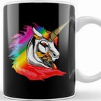 Baskı Dükkanı Cute Metal Rainbow Unicorn Metallic Mythical Horse Kupa