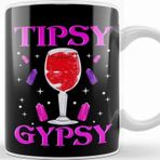Baskı Dükkanı Cute Tipsy Gypsy Funny Halloween Drinking Wine Kupa