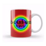 Baskı Dükkanı David Beckham Vintage Retro Rainbow Style Kupa Bardak