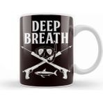 Baskı Dükkanı Deep Breath Spearfishing Fishing Freediving Fish Spearfisher Beyaz Porselen Kupa Bardak