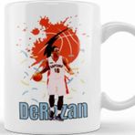 Baskı Dükkanı Demar Derozan Vintage Art Legend Basketball Gif Kupa Bardak