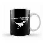 Baskı Dükkanı Distanceraptor Timeraptor Velociraptor Dinosaur Beyaz Porselen Kupa Bardak