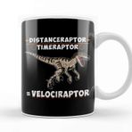 Baskı Dükkanı Distanceraptor Timeraptor Velociraptor Pun Beyaz Porselen Kupa Bardak