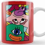 Baskı Dükkanı Doodle Illustration Beyaz 330 ml Porselen Kupa Bardak