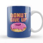 Baskı Dükkanı Doughnut Retro Pixel Donut Give Up Porselen Beyaz Kupa Bardak