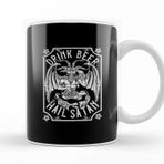 Baskı Dükkanı Drink Beer Hail Satan I Satanic Baphomet I Pentagram Occult Design Kupa