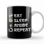 Baskı Dükkanı Eat Sleep Anime Repeat Kupa Bardak