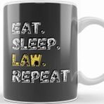 Baskı Dükkanı Eat Sleep Law Repeat Kupa Bardak