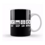 Baskı Dükkanı Eat Sleep Law Repeat School Lawyer Gift 01 Kupa Bardak