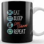 Baskı Dükkanı Eat Sleep Law School Repeat Kupa Bardak
