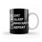 Baskı Dükkanı Eat Sleep Mine Repeat Minecraft Game Kupa Bardak