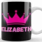 Baskı Dükkanı Elizabeth Name Personalized Custom Vintage Retro Rainbow Style Design Gift Baby Gift For Her Kupa