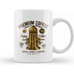 Baskı Dükkanı Enjoy Premium Coffee Espresso Machine Porselen Beyaz Kupa Bardak