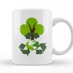Baskı Dükkanı Environmental Friendly Green Eco Recycle Reuse Porselen Beyaz Kupa Bardak