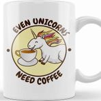 Baskı Dükkanı Even Unicorns Need Coffee Kupa