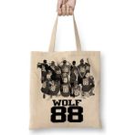 Baskı Dükkanı Exo Wolf 88 Bez Uzun Saplı Krem Rengi Çanta