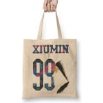 Baskı Dükkanı Exo Xiumin 99 Bez Uzun Saplı Krem Rengi Çanta