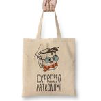 Baskı Dükkanı Expresso Patronum Bez Uzun Saplı Krem Rengi Çanta