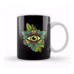 Baskı Dükkanı Eye Of Horus Green Eye Porselen Beyaz Kupa Bardak