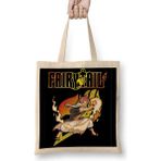 Baskı Dükkanı Fairy Tail Anime Manga Natsu Dragneel Fire Bez Uzun Saplı Krem Rengi Çanta