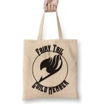 Baskı Dükkanı Fairy Tail Lisanna Strauss Happy Anime Erza Scarlet Dragon Slayer Bez Uzun Saplı Krem Rengi Çanta