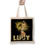 Baskı Dükkanı Fairy Tail Lucy Heartfilia Guild Symbol Key Bez Uzun Saplı Krem Rengi Çanta