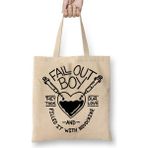 Baskı Dükkanı Fall Out Boy Bez Uzun Saplı Krem Rengi Çanta