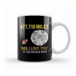 Baskı Dükkanı Fathers Day Dad I Love You To The Moon And Back Kupa Bardak