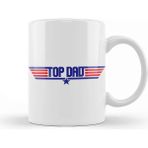 Baskı Dükkanı Fathers Day Top Dad Top Gun Logo Kupa Bardak