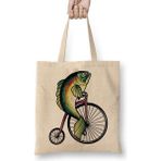 Baskı Dükkanı Feminism Fish Without a Bicycle Balık Bez Çanta