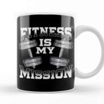 Baskı Dükkanı Fitness Is My Mission Motivated Weightlifting Gym Kupa