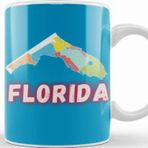 Baskı Dükkanı Florida Vintage Retro Rainbow Kupa