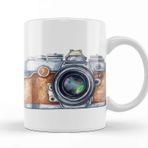 Baskı Dükkanı Fotoğraf Makinesi Sulu Boya Kupa