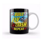 Baskı Dükkanı Funny Build Fly Crash Repeat Drone Pilot Droning Kupa